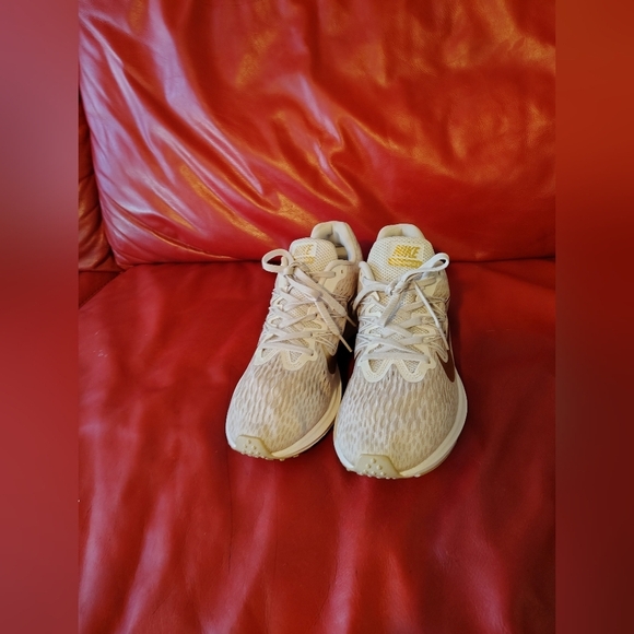Nike Other - Nike Cream Sneakers with Yellow Highlights